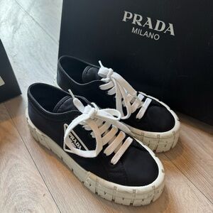 Prada Monochrome Lace-Up Sneakers